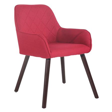 Cadeira de Visita DARY V PANO, Design Moderno, Pernas Escuras, Em Cor Vermelho