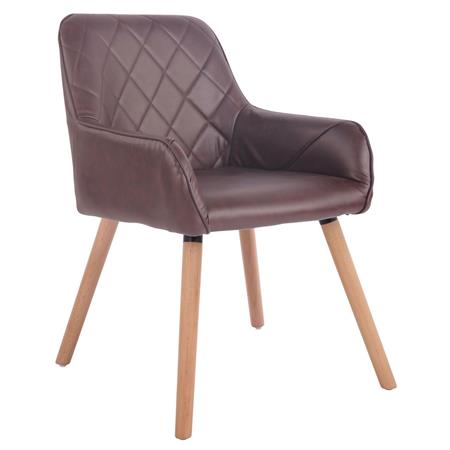 Cadeira de Visita DARY V, Design Moderno, Pernas Claras, Em Pele, Cor Bordeaux