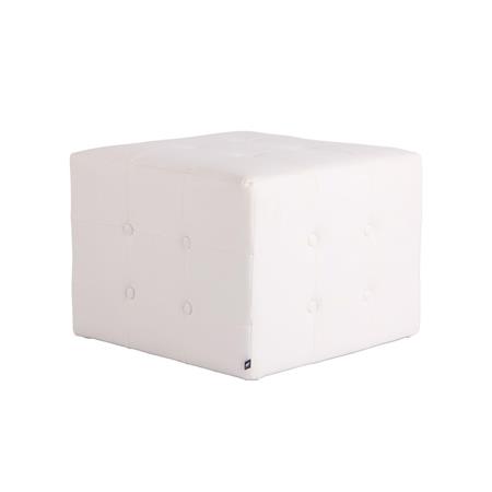 Puff Quadrado GALAK, Design Elegante, Estilo Moderno, Cor Branco