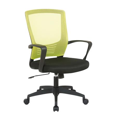 Cadeira de Escritório MALIBU, Design Moderno, Malha Respirável e Pano, Cor Verde