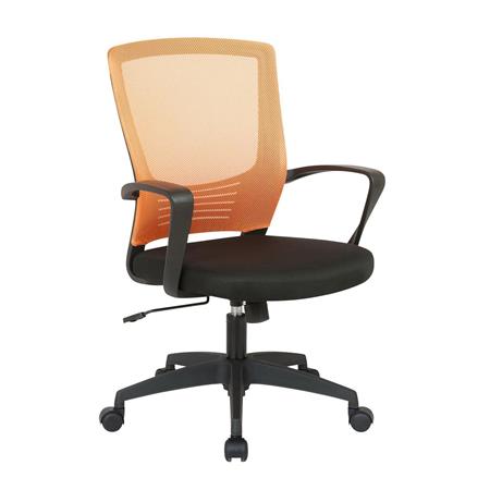 Cadeira de Escritório MALIBU, Design Moderno, Malha Respirável e Pano, Cor Laranja