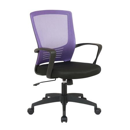 Cadeira de Escritório MALIBU, Design Moderno, Malha Respirável e Pano, Cor Roxo