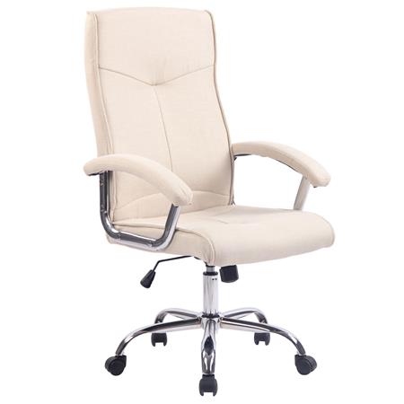 Cadeira de Escritório CALESTY PANO, Grosso Acolchoado, Base metálica, Cor Creme