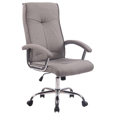 Cadeira de Escritório CALESTY PANO, Grosso Acolchoado, Base metálica, Cor Cinza Claro