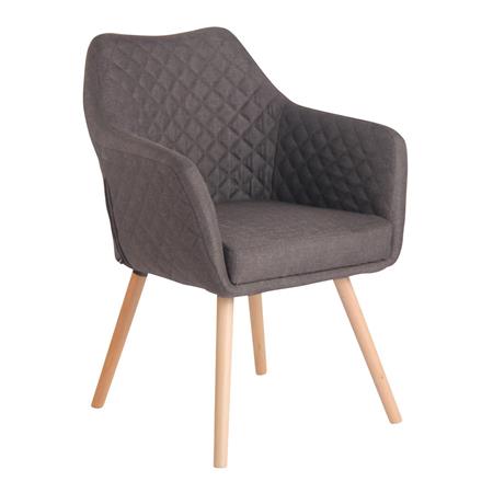 Cadeira de Visita BASILEIA PANO, Comodidade, Pernas Claras, Cor Cinzento Escuro