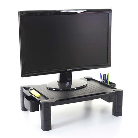 Suporte Para Monitor, TOTEM, 13x43x33cm, Altura Ajustável, Cor Preto