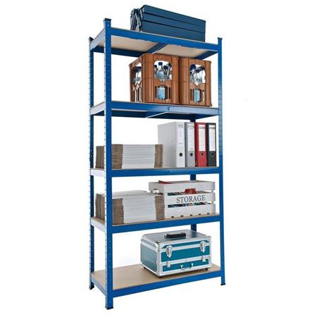 Estante AGATA, 90x40x200 cm, Com 5 Prateleiras Metálicas, Cor Azul
